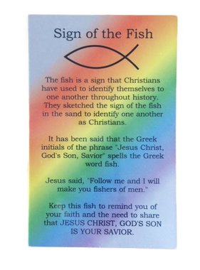 Sign of the Fish Rainbow Prayer Card