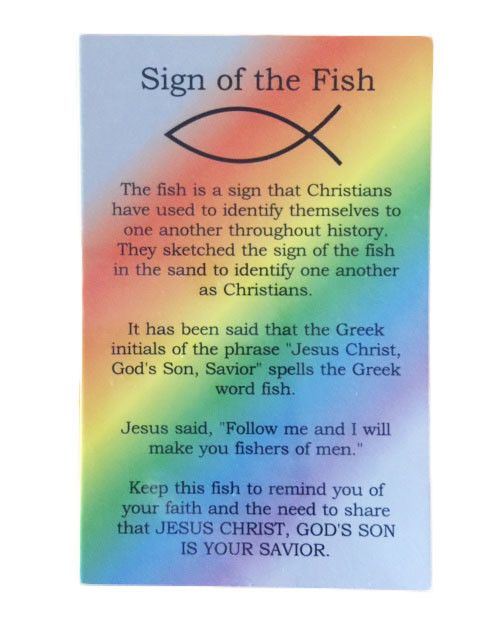 Sign of the Fish Rainbow Prayer Card
