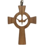 Holy Spirit Celtic Wood Cross w/Cord