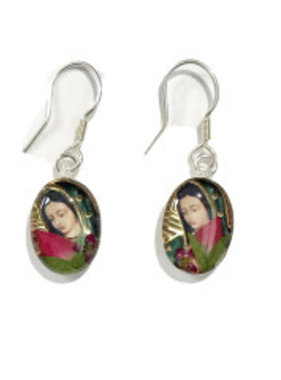 Virgen de Guadalupe Sterling Silver Earrings