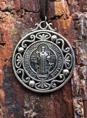 St Benedict Large Medal Pendant w/Cord