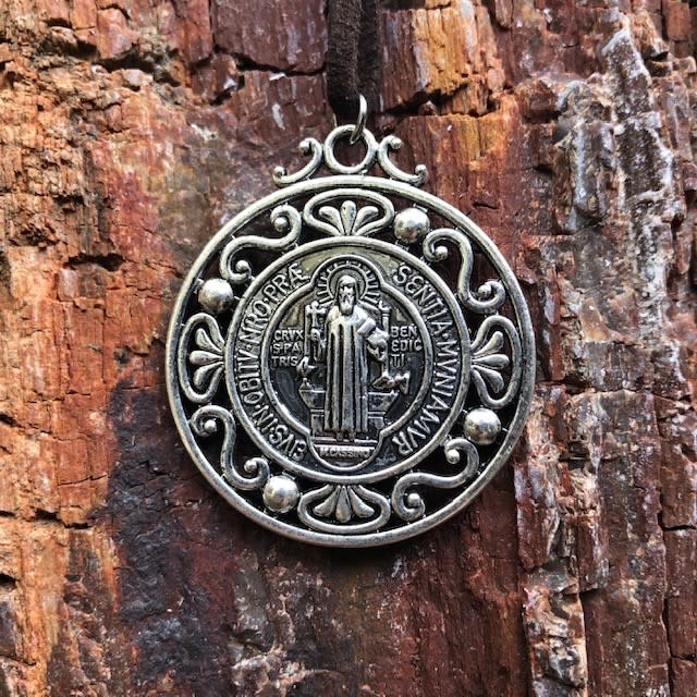 St Benedict Large Medal Pendant w/Cord