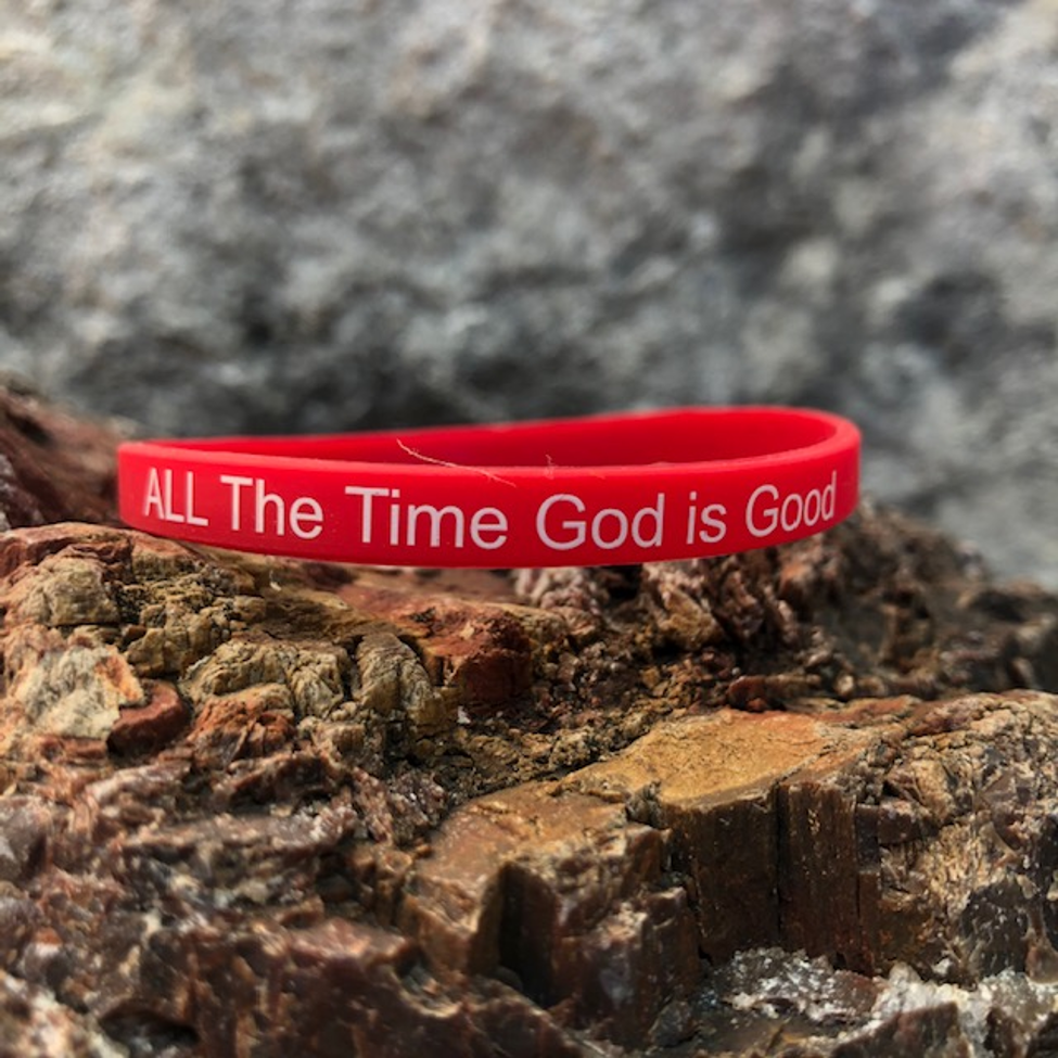 God Is Good ALL The Time Silicone Wristband Red