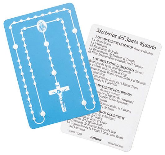 Embossed Spanish Rosary Card