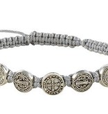 St. Benedict Medals Gray Cord Bracelet