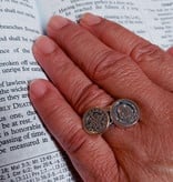 St Benedict Sterling Silver Double Medal Ring