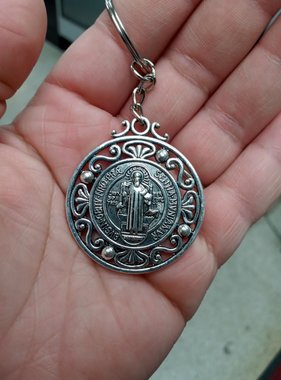 St Ben Large Medal Keychain