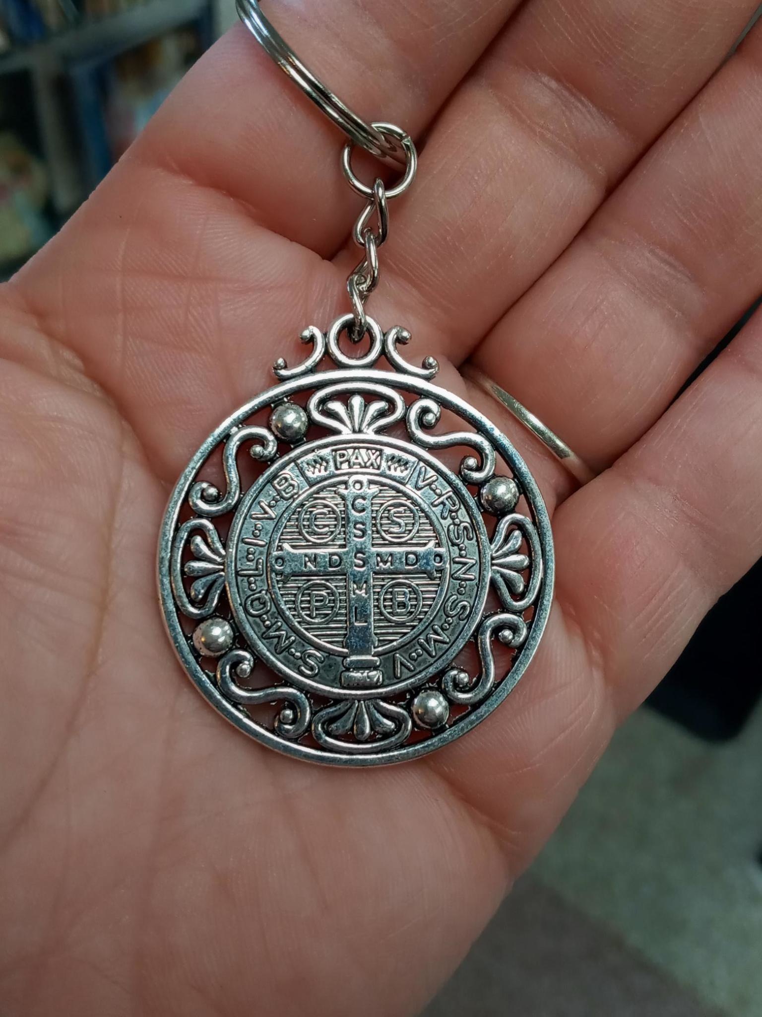 St Benedict Large Medal Keychain