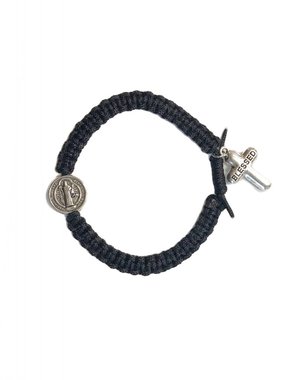 Black Blessed St. Benedict Cord Bracelet