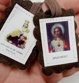 2" Our Lady of Mt Carmel/Sacred Heart Felt Scapular