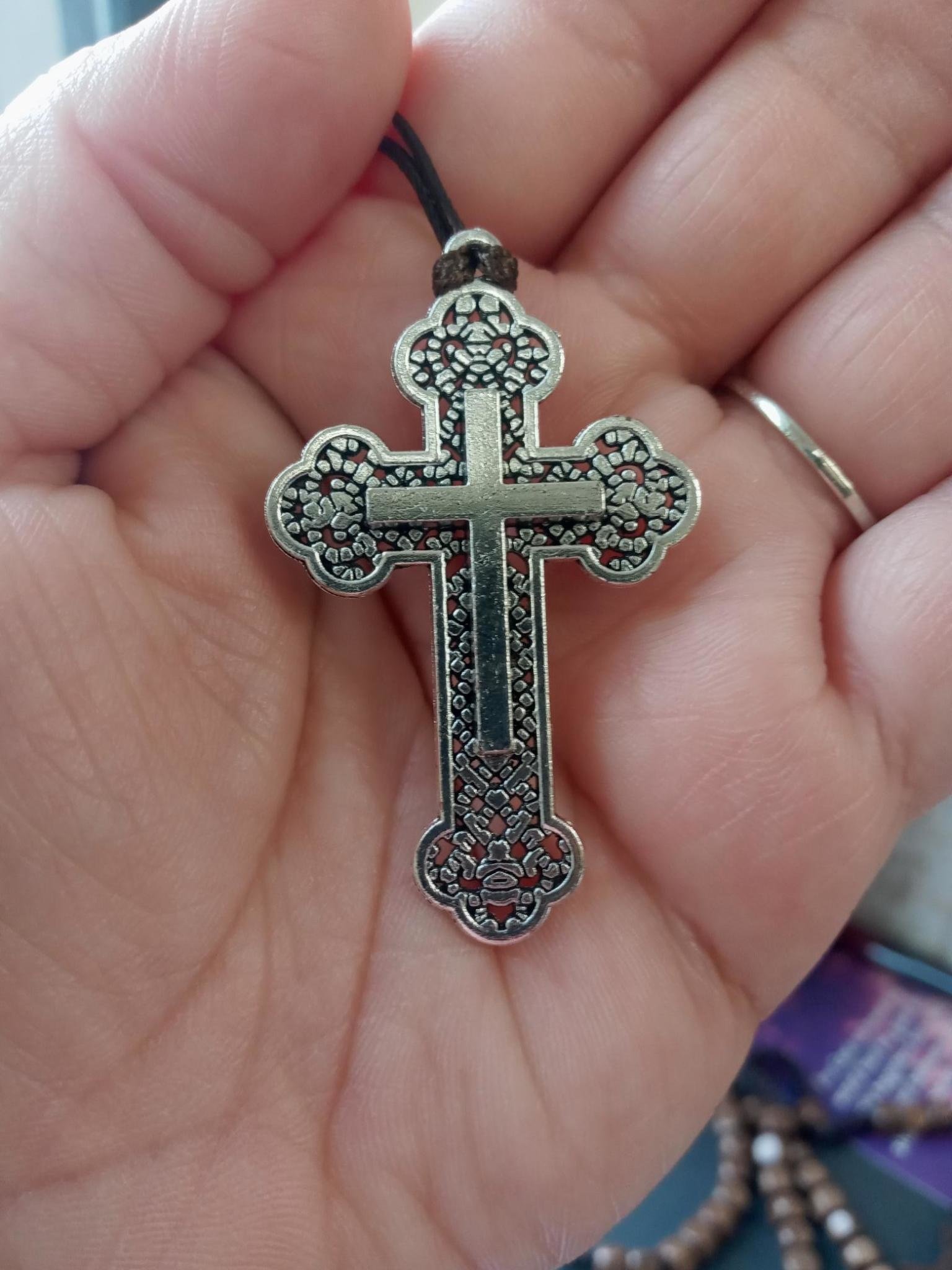 2" Budded Cross Pendant w/cord