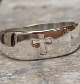 Small Band Sterling Silver Cross Ring