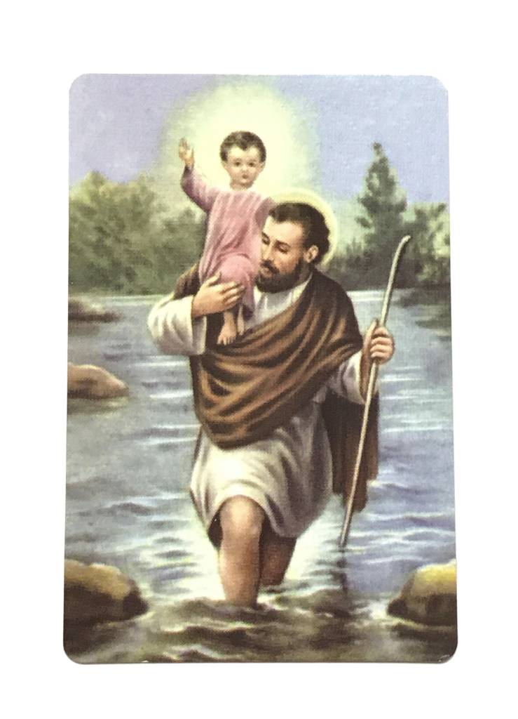 St Christopher Patron Of Travelers Wallet Prayer Card The Acts Mission Store