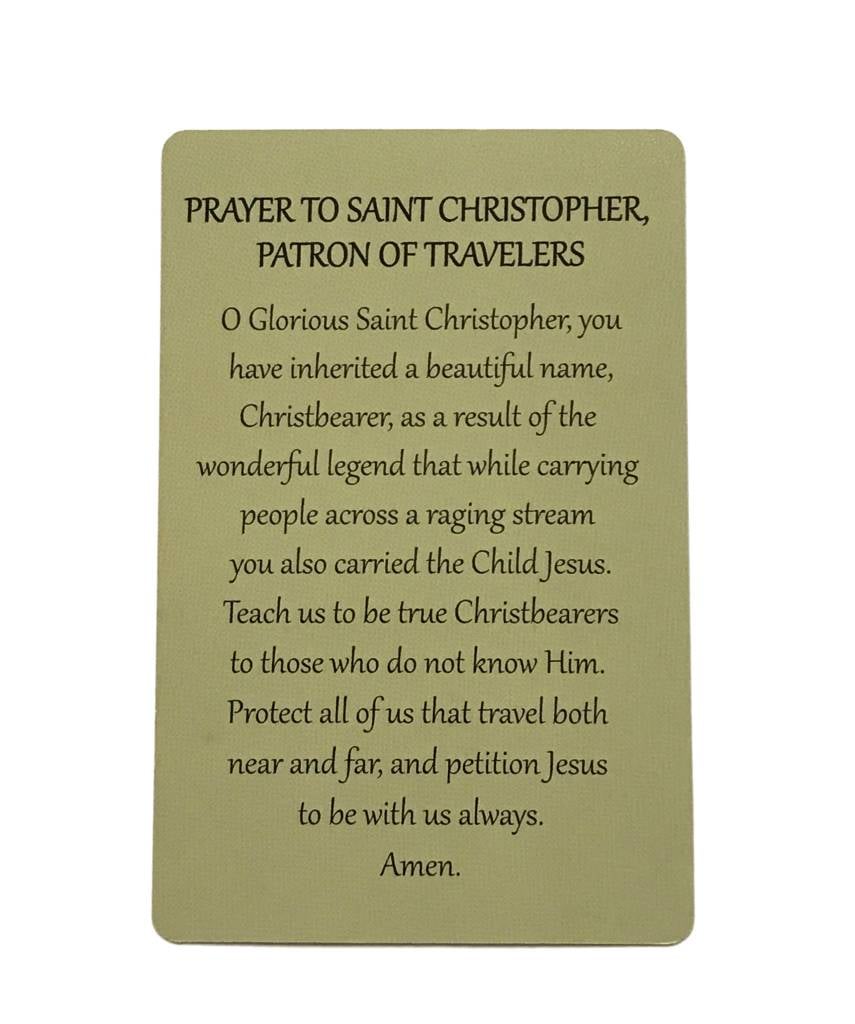 St Christopher Patron of Travelers Wallet Prayer Card