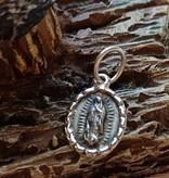 1/2" Oval Guadalupe Sterling Silver Charm