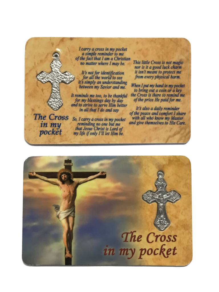 Cross In My Pocket Prayer Card w/Crucifix