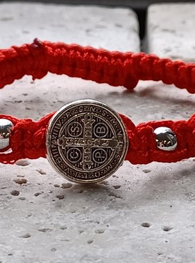 St Ben Red Trinity Corded Bracelet