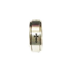 Stainless Steel Cross Spinner Ring