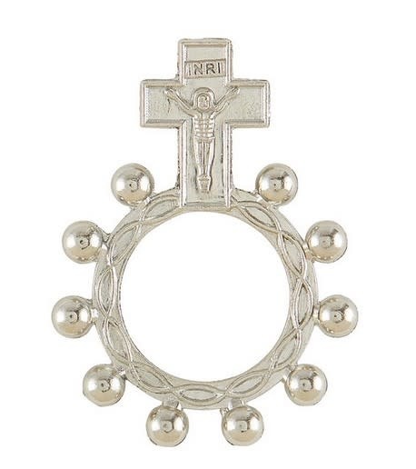 Crucifix Metal Rosary Ring