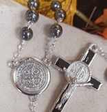 St. Benedict Hematite Bead Rosary