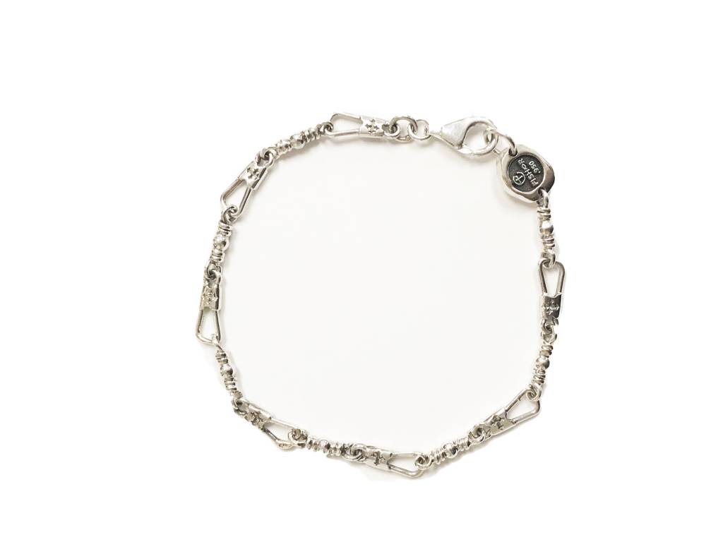 Baby Link w/Crosses Sterling Silver 7"