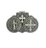 St. Benedict Medals Pewter Auto Visor Clip