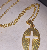 Gold Tone Cross Pendant w/Chain