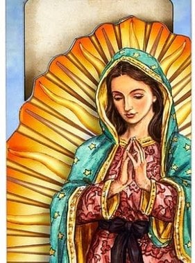 Our Lady of Guadalupe Standing Wood Plaque
