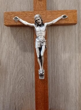 AshBro Inc. Handcrafted Holy Wood Cross Mantle Standing Wooden Cross Perfect for Those Looking for Catholic Crosses Christian Crosses Wooden Cross