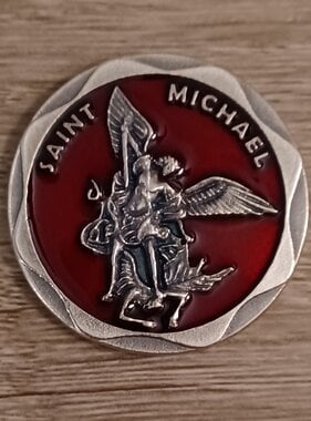 St Michael Red Pocket Token