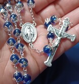 10mm Blue Capped Crystal Rosary