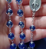 10mm Blue Capped Crystal Rosary