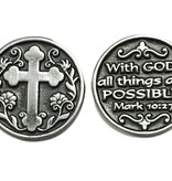 With God All Things Are Possible Pewter Pocket Token