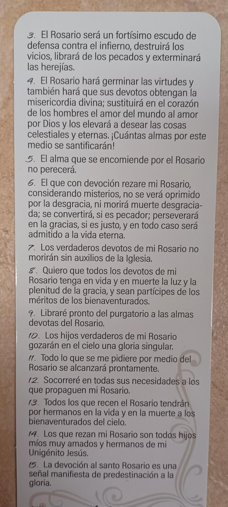 Las Quince Promesas De La Virgen Maria