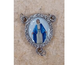 25 Miraculous Medal Mother Mary Rosary Center Piece , Crucero Para