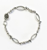 Ichthus Link Sterling Silver Bracelet 8"