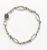 Ichthus Link Sterling Silver Bracelet 7"