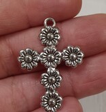 Margarita Flower Cross Pendant