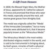 Miraculous Medal Holy Card