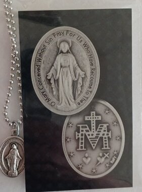 Miraculous Medal Pendant w/Holy Card
