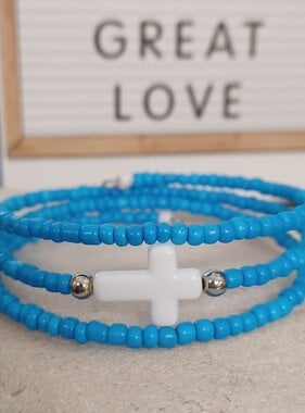 Turquoise Wrap Bracelet with Cross