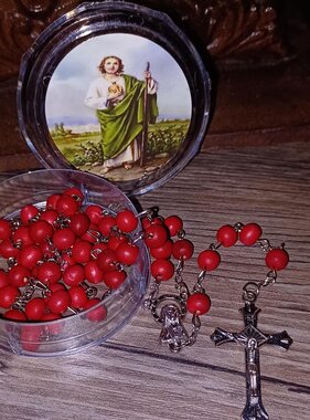 Rose Scented St Jude Rosary w/case