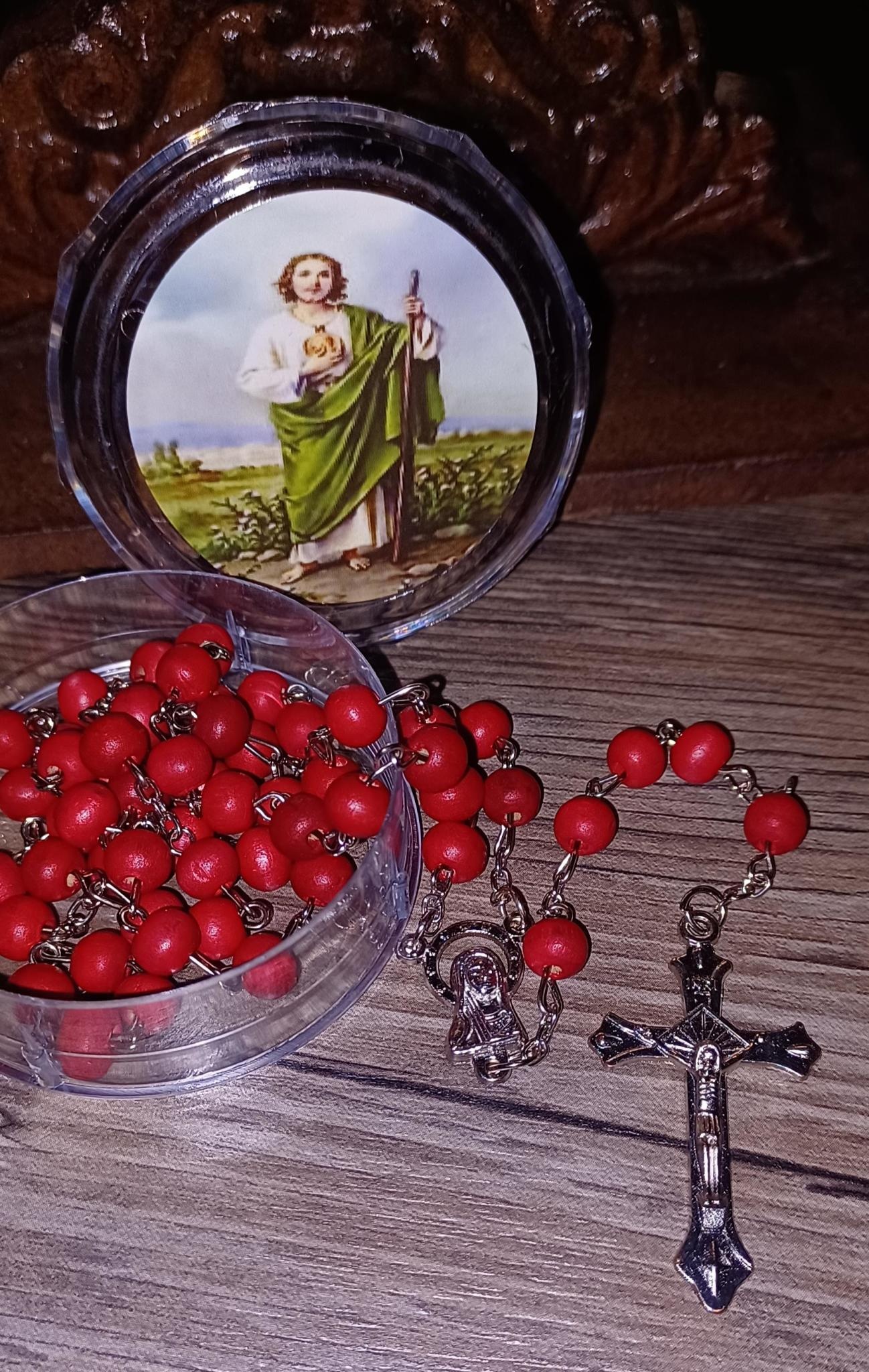 Rose Scented St Jude Rosary w/case