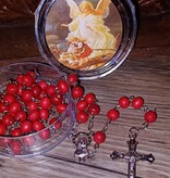 Rose Scented Guardian Angel Rosary w/case