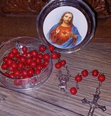 Rose Scented Sacred Heart of Jesus Rosary w/case