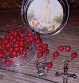 Rose Scented Our Lady of Fatima Rosary w/case