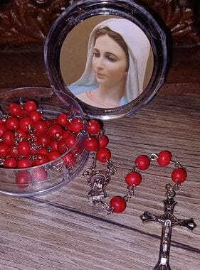 Rose Scented Medjugorje Rosary w/case