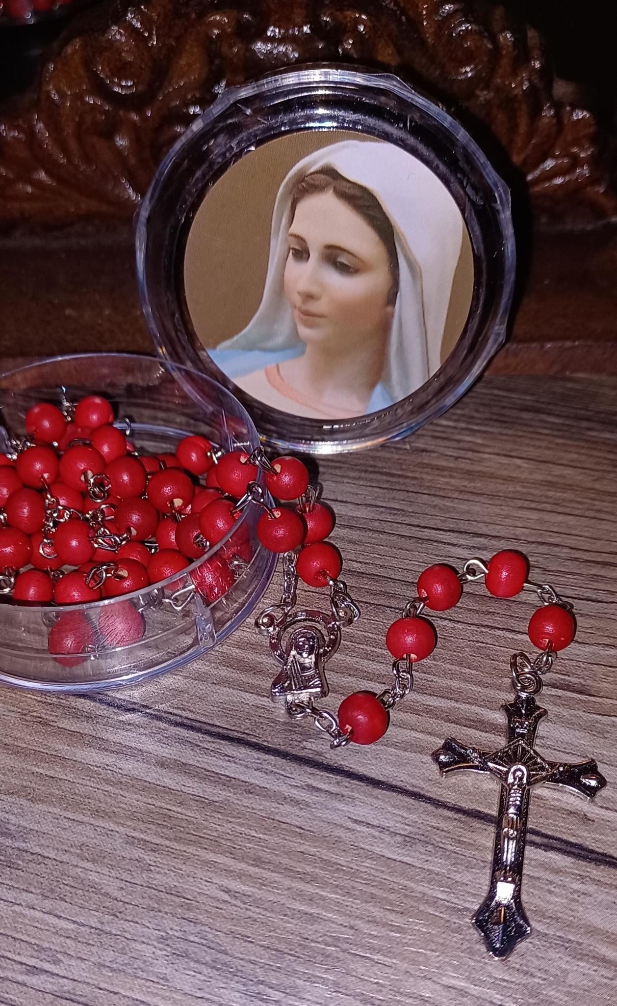 Rose Scented Medjugorje Rosary w/case - The ACTS Mission Store