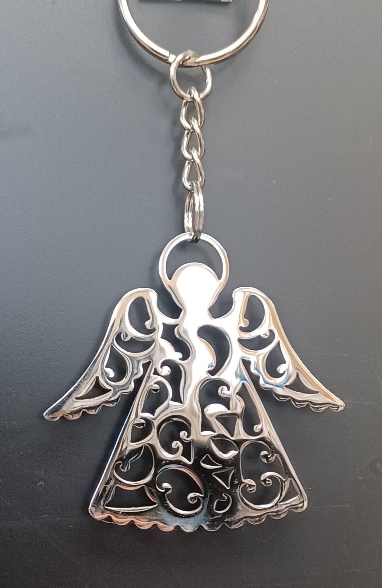 2" Stainless Steel  Angel Keychain