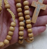 Light Wood Bead Corded Rosary